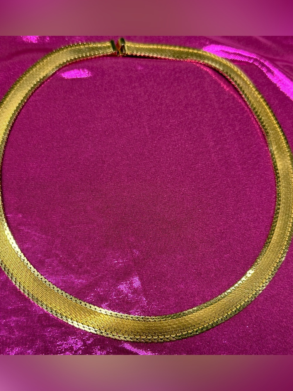 🔥Vtg Gold-plated Herringbone Chain 18" Necklace